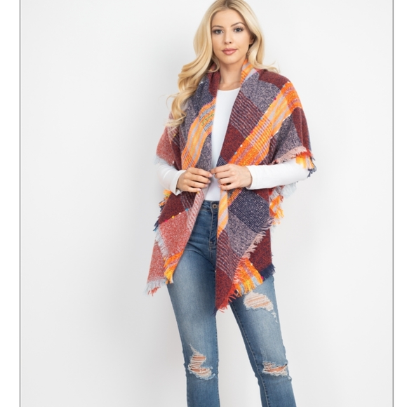 Plaid Blanket Scarf - Picture 3 of 8